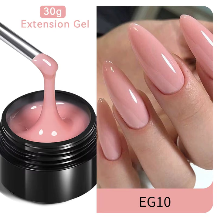 30ml Glitter Pink Hard Jelly Nail Extension Gel - Soak Off UV Polish for Stunning Nail Art