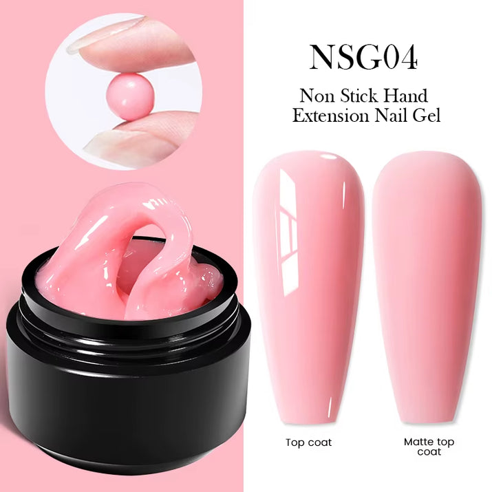 30ml Glitter Pink Hard Jelly Nail Extension Gel - Soak Off UV Polish for Stunning Nail Art