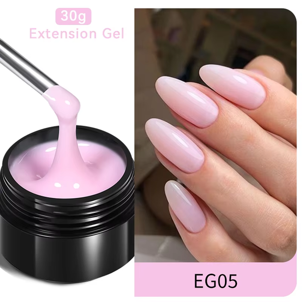 30ml Glitter Pink Hard Jelly Nail Extension Gel - Soak Off UV Polish for Stunning Nail Art