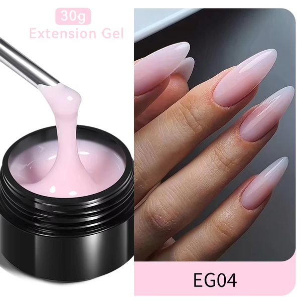 30ml Glitter Pink Hard Jelly Nail Extension Gel - Soak Off UV Polish for Stunning Nail Art