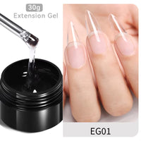 30ml Glitter Pink Hard Jelly Nail Extension Gel - Soak Off UV Polish for Stunning Nail Art