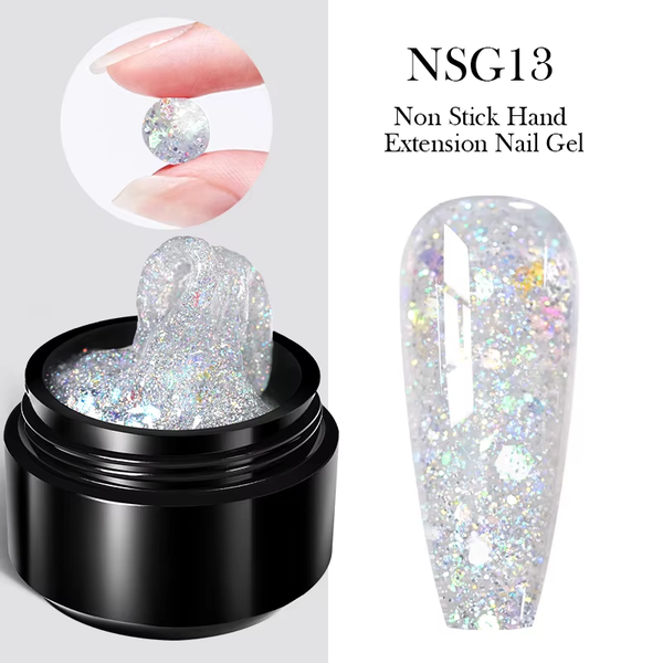 30ml Glitter Pink Hard Jelly Nail Extension Gel - Soak Off UV Polish for Stunning Nail Art