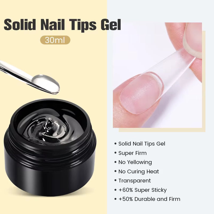 30ml Glitter Pink Hard Jelly Nail Extension Gel - Soak Off UV Polish for Stunning Nail Art