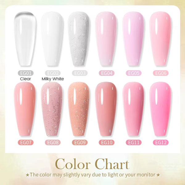 30ml Glitter Pink Hard Jelly Nail Extension Gel - Soak Off UV Polish for Stunning Nail Art