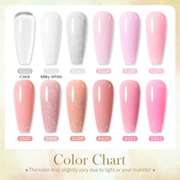 30ml Glitter Pink Hard Jelly Nail Extension Gel - Soak Off UV Polish for Stunning Nail Art