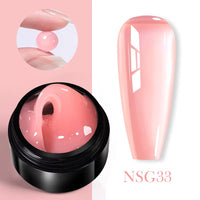 30ml Glitter Pink Hard Jelly Nail Extension Gel - Soak Off UV Polish for Stunning Nail Art