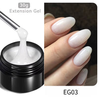 30ml Glitter Pink Hard Jelly Nail Extension Gel - Soak Off UV Polish for Stunning Nail Art