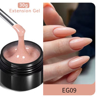 30ml Glitter Pink Hard Jelly Nail Extension Gel - Soak Off UV Polish for Stunning Nail Art